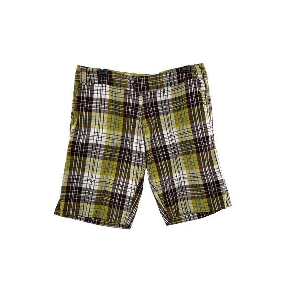 Billabong Shorts Juniors 9 Used Brown Plaid Y2K - Picture 1 of 12